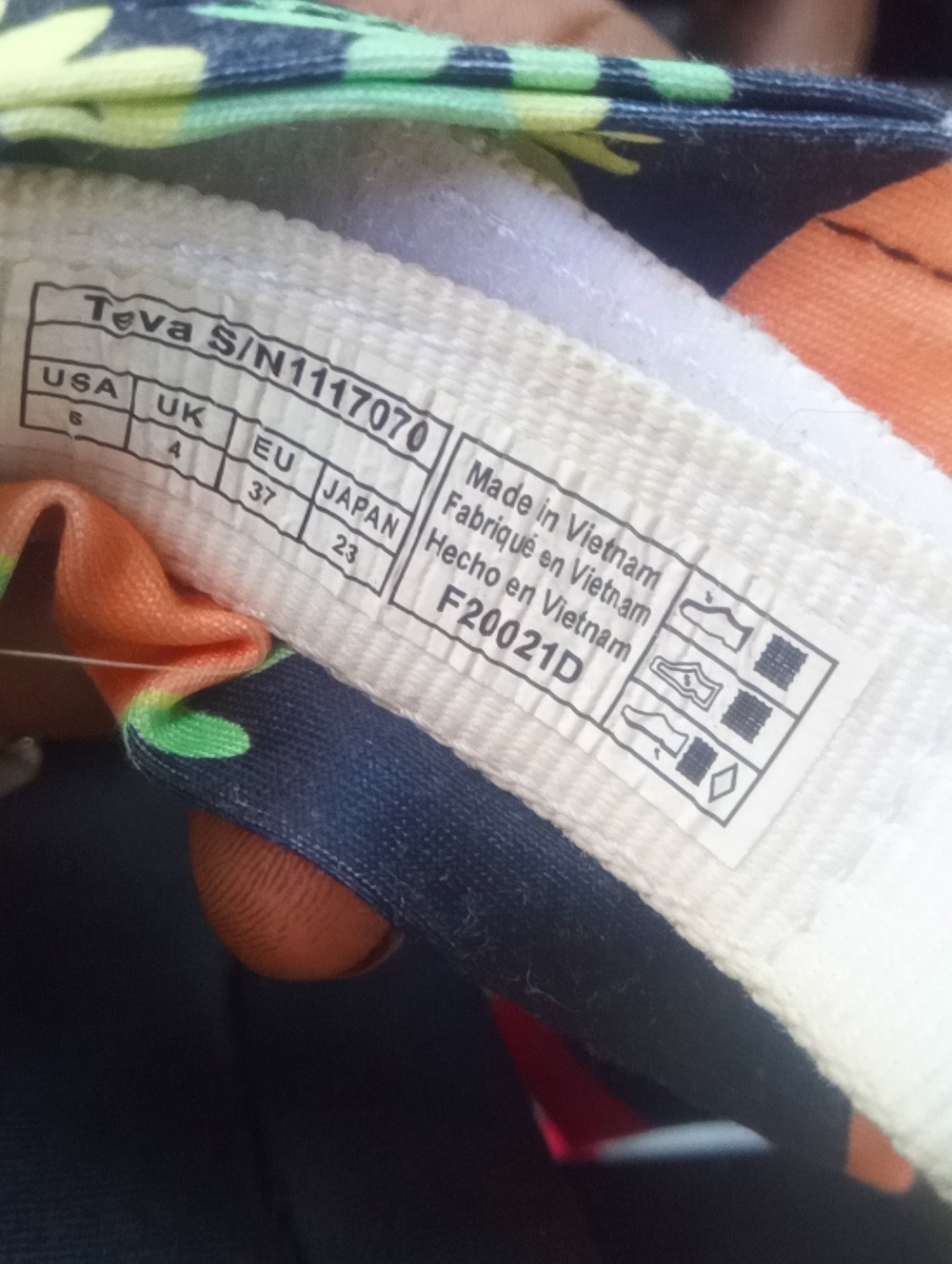 Teva White Black Strap Sandals